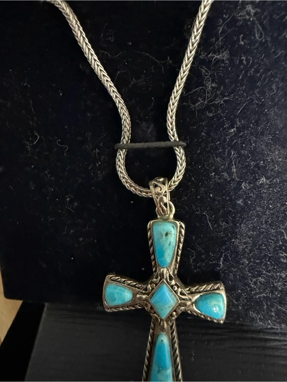 STAUER 925 Sterling Silver turquoise cross necklace